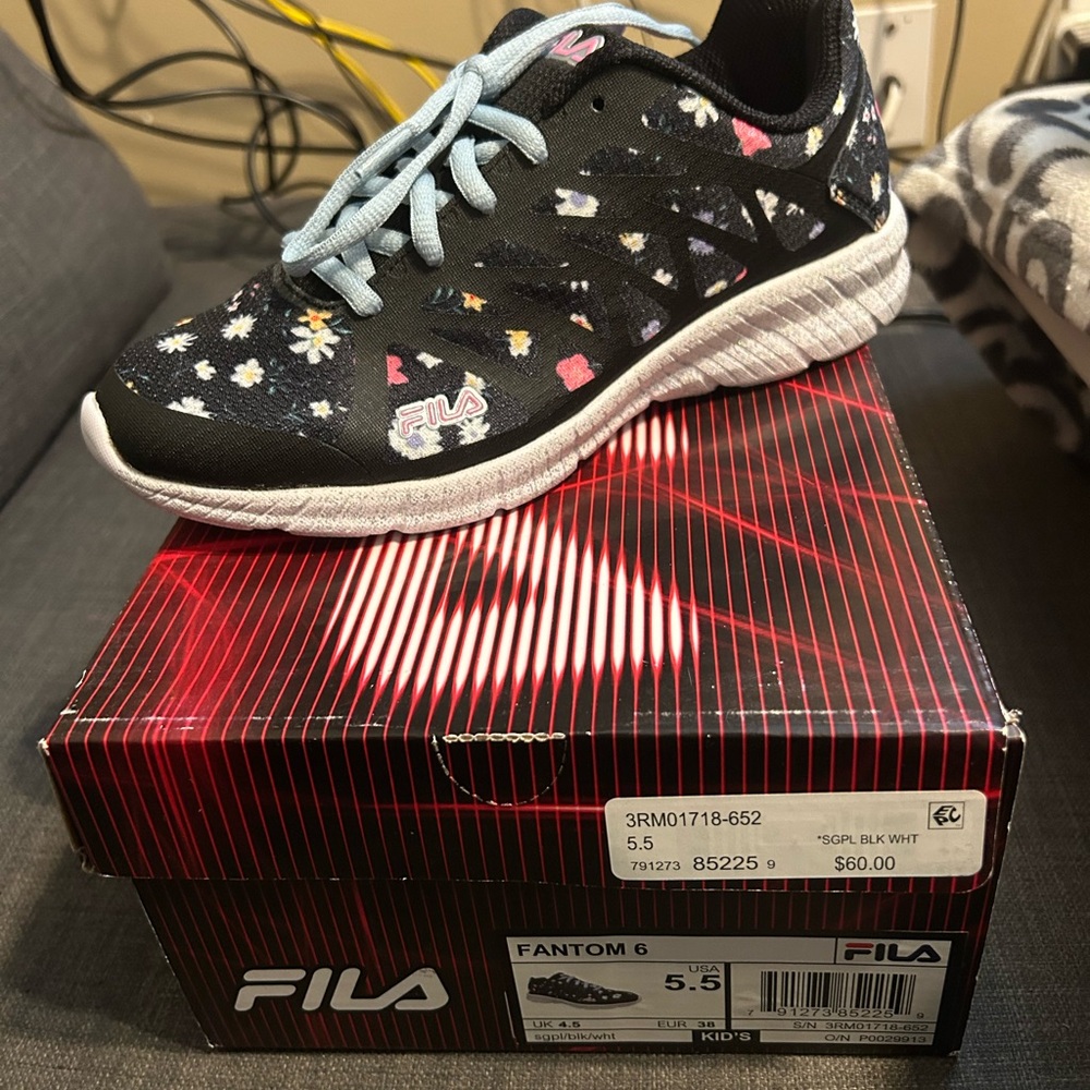 Fila Kids' Black and White Sneakers
